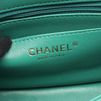 ミニマトラッセ チェーンショルダーバッグ ラムスキン グリーン ゴールド金具 シャネル バッグ CHANEL