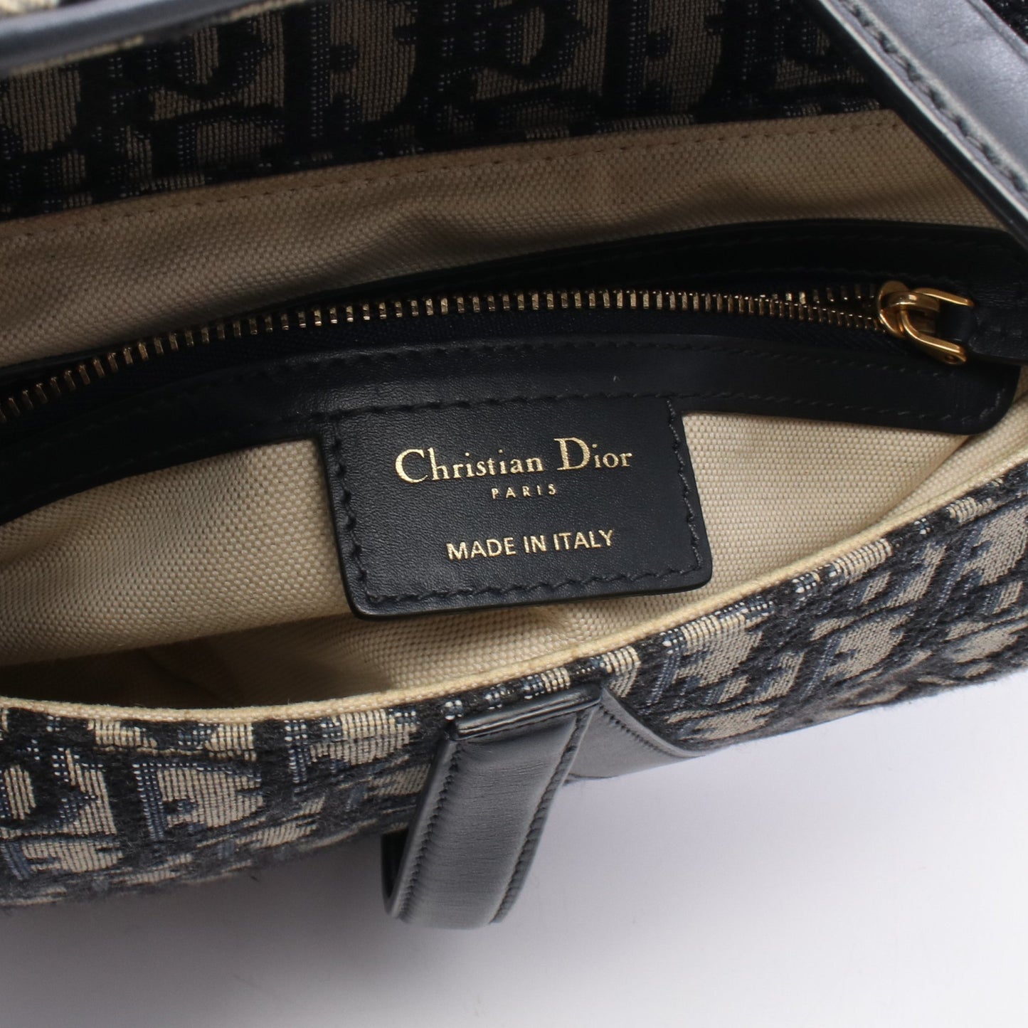 サドルバッグ オブリーク ハンドバッグ キャンバス レザー ネイビー ベージュ クリスチャンディオール バッグ Christian Dior
