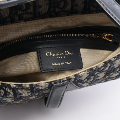 サドルバッグ オブリーク ハンドバッグ キャンバス レザー ネイビー ベージュ クリスチャンディオール バッグ Christian Dior