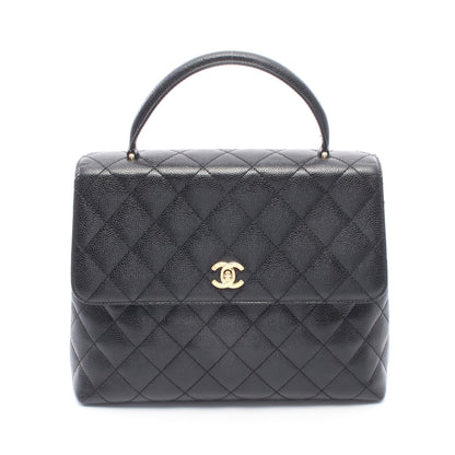 マトラッセ ハンドバッグ キャビアスキン ブラック ゴールド金具 シャネル バッグ CHANEL