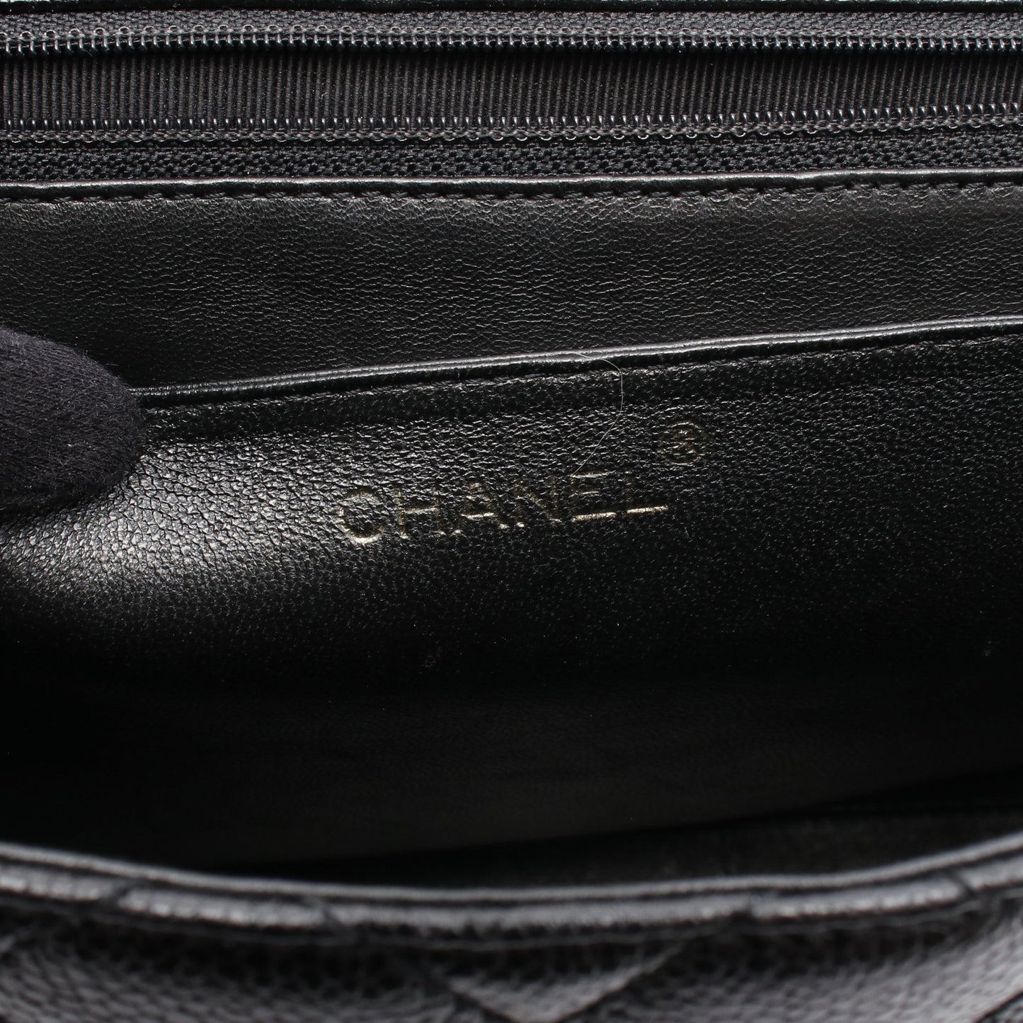 マトラッセ ハンドバッグ キャビアスキン ブラック ゴールド金具 シャネル バッグ CHANEL