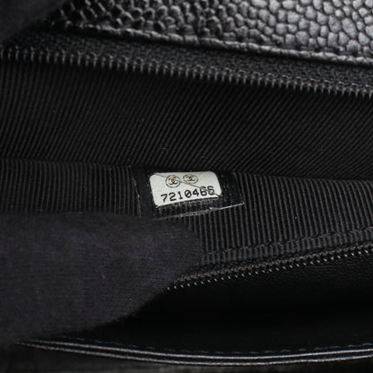 マトラッセ ハンドバッグ キャビアスキン ブラック ゴールド金具 シャネル バッグ CHANEL