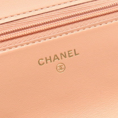 マトラッセ チェーンウォレット ラムスキン ピンクベージュ ゴールド金具 シャネル バッグ CHANEL