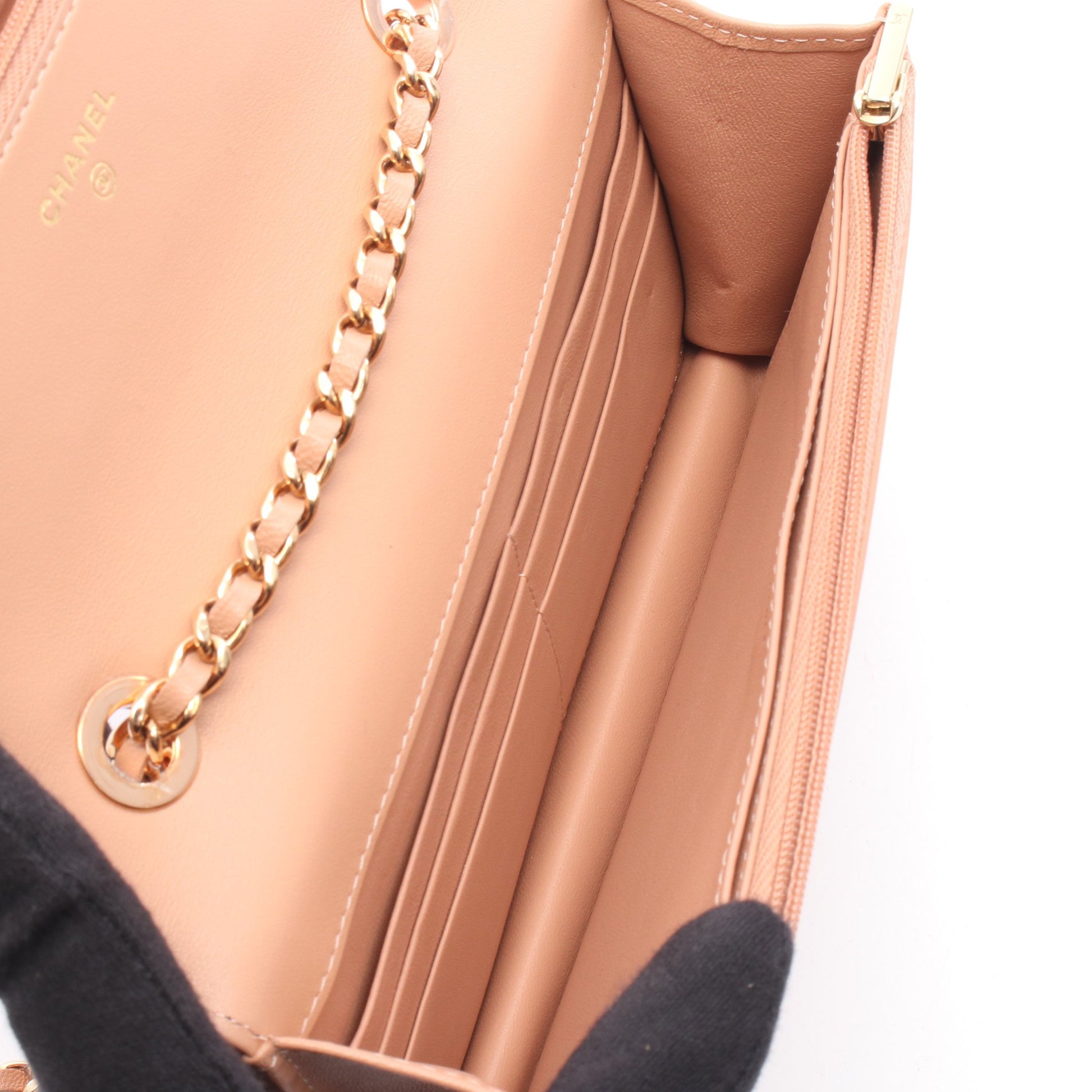 マトラッセ チェーンウォレット ラムスキン ピンクベージュ ゴールド金具 シャネル バッグ CHANEL