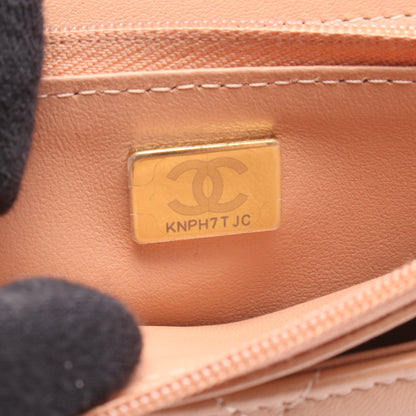 マトラッセ チェーンウォレット ラムスキン ピンクベージュ ゴールド金具 シャネル バッグ CHANEL