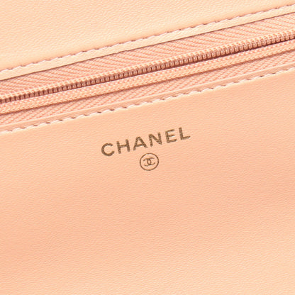 マトラッセ チェーンウォレット ラムスキン ピンクベージュ ゴールド金具 シャネル バッグ CHANEL