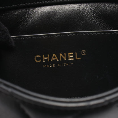 ミニ フラップ バッグ マトラッセ チェーンショルダーバッグ レザー ブラック ゴールド金具 シャネル バッグ CHANEL