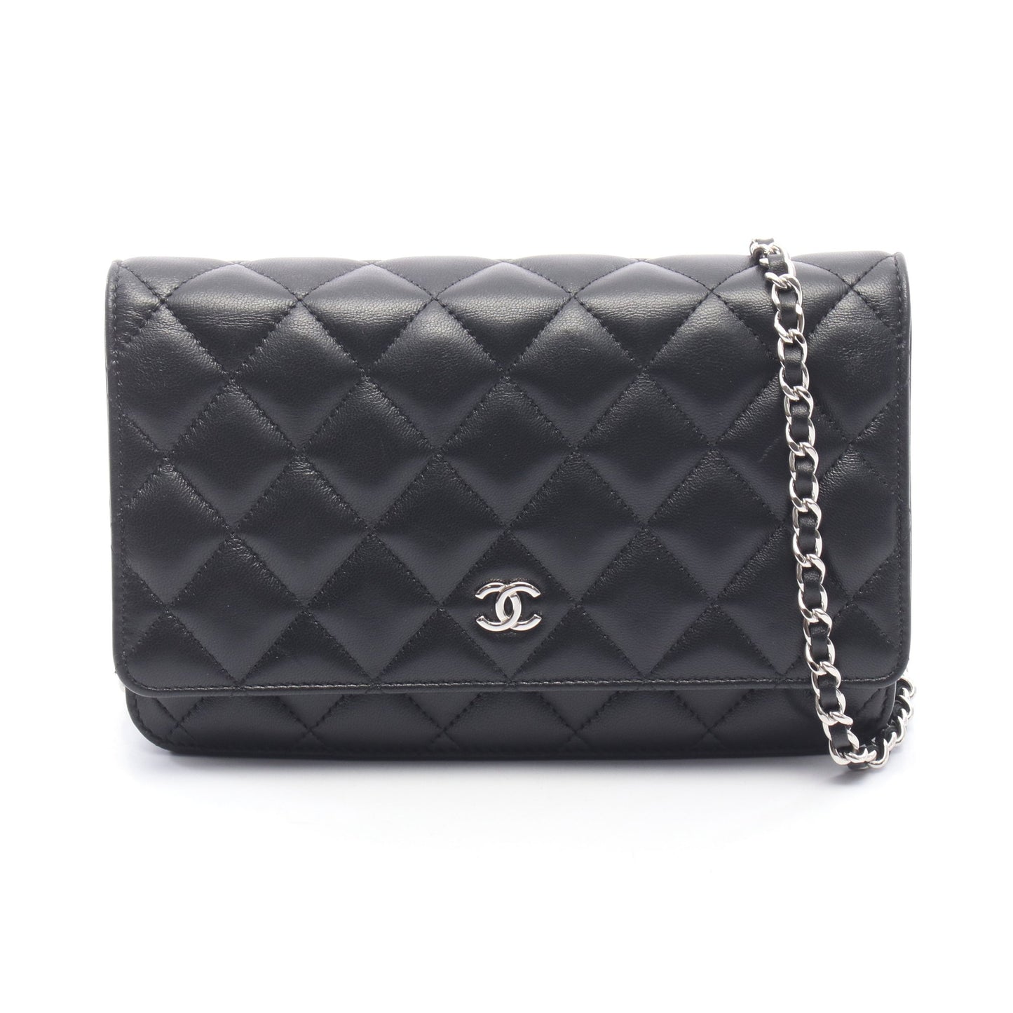 マトラッセ チェーンウォレット ラムスキン ブラック シルバー金具 シャネル バッグ CHANEL