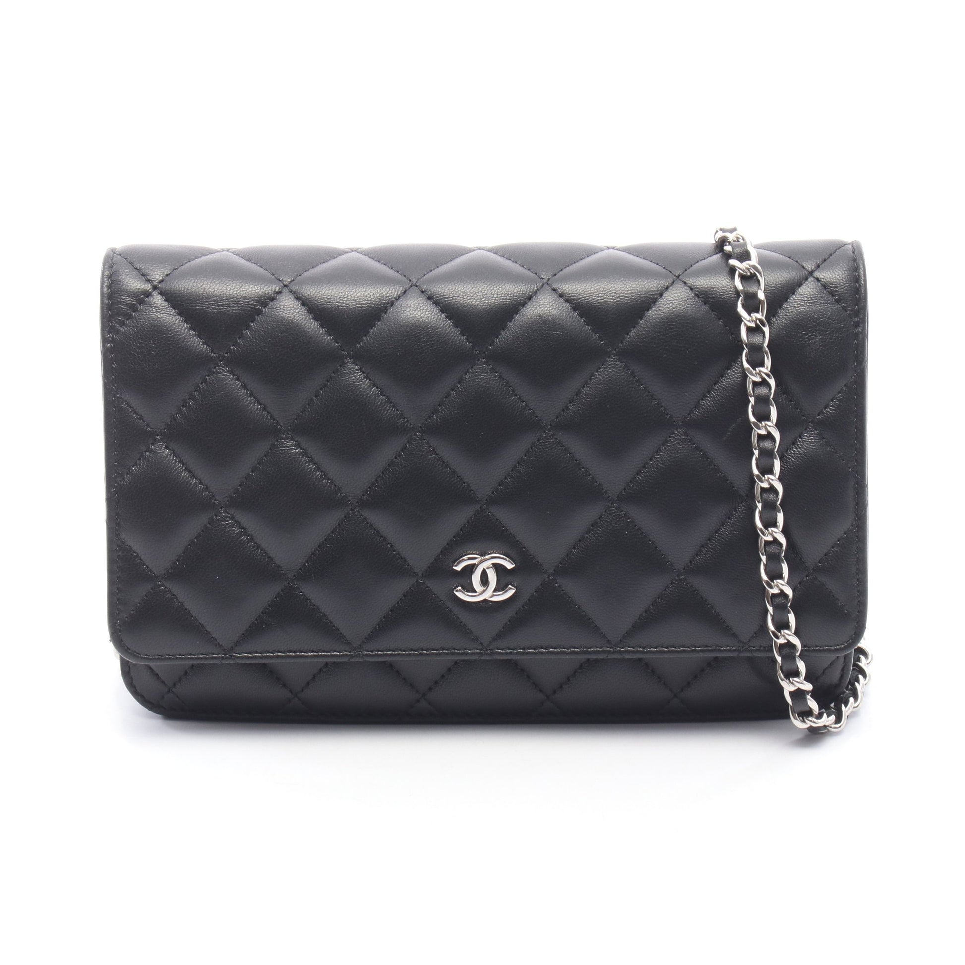 マトラッセ チェーンウォレット ラムスキン ブラック シルバー金具 シャネル バッグ CHANEL