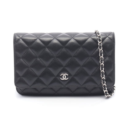 マトラッセ チェーンウォレット ラムスキン ブラック シルバー金具 シャネル バッグ CHANEL