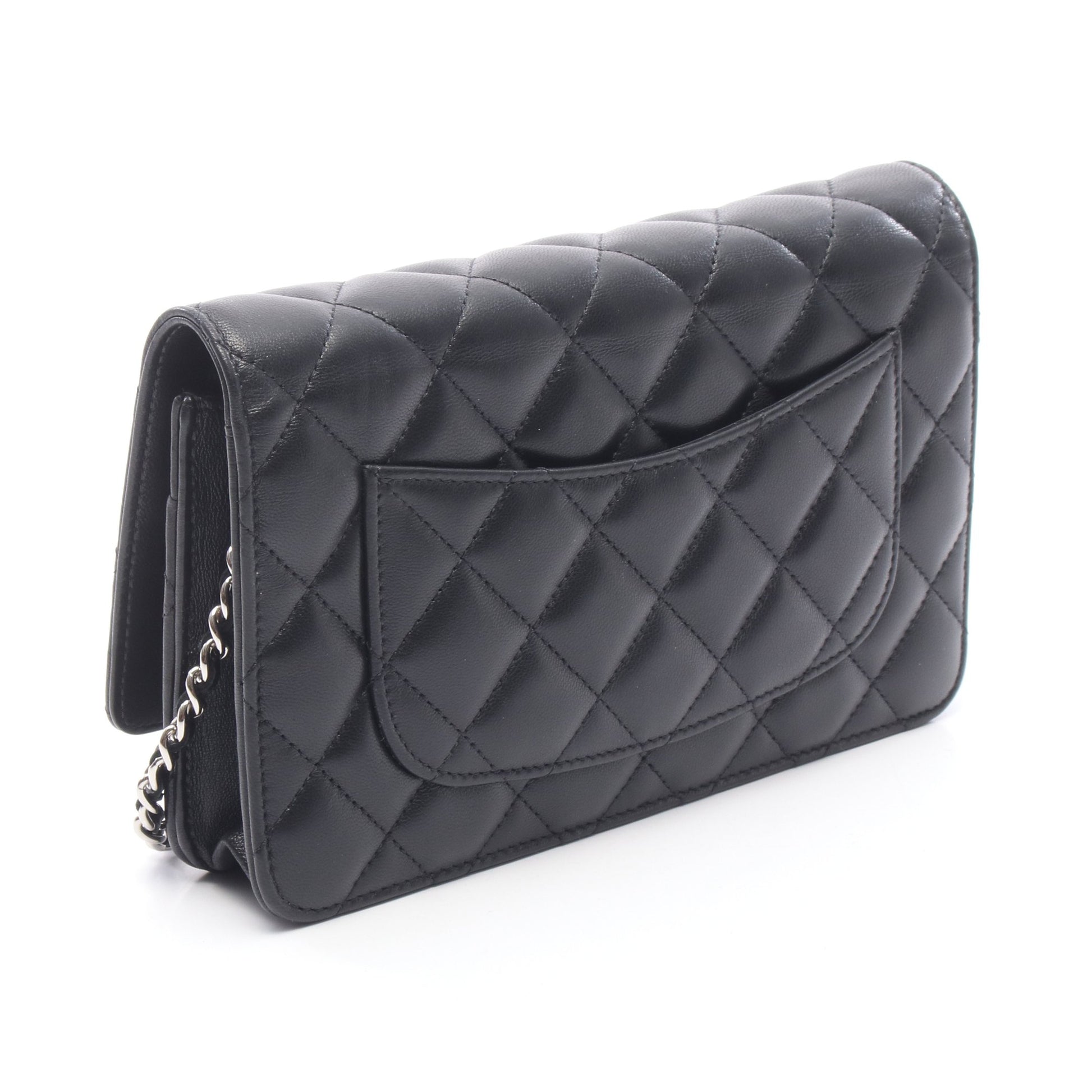 マトラッセ チェーンウォレット ラムスキン ブラック シルバー金具 シャネル バッグ CHANEL