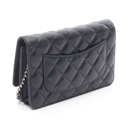 マトラッセ チェーンウォレット ラムスキン ブラック シルバー金具 シャネル バッグ CHANEL
