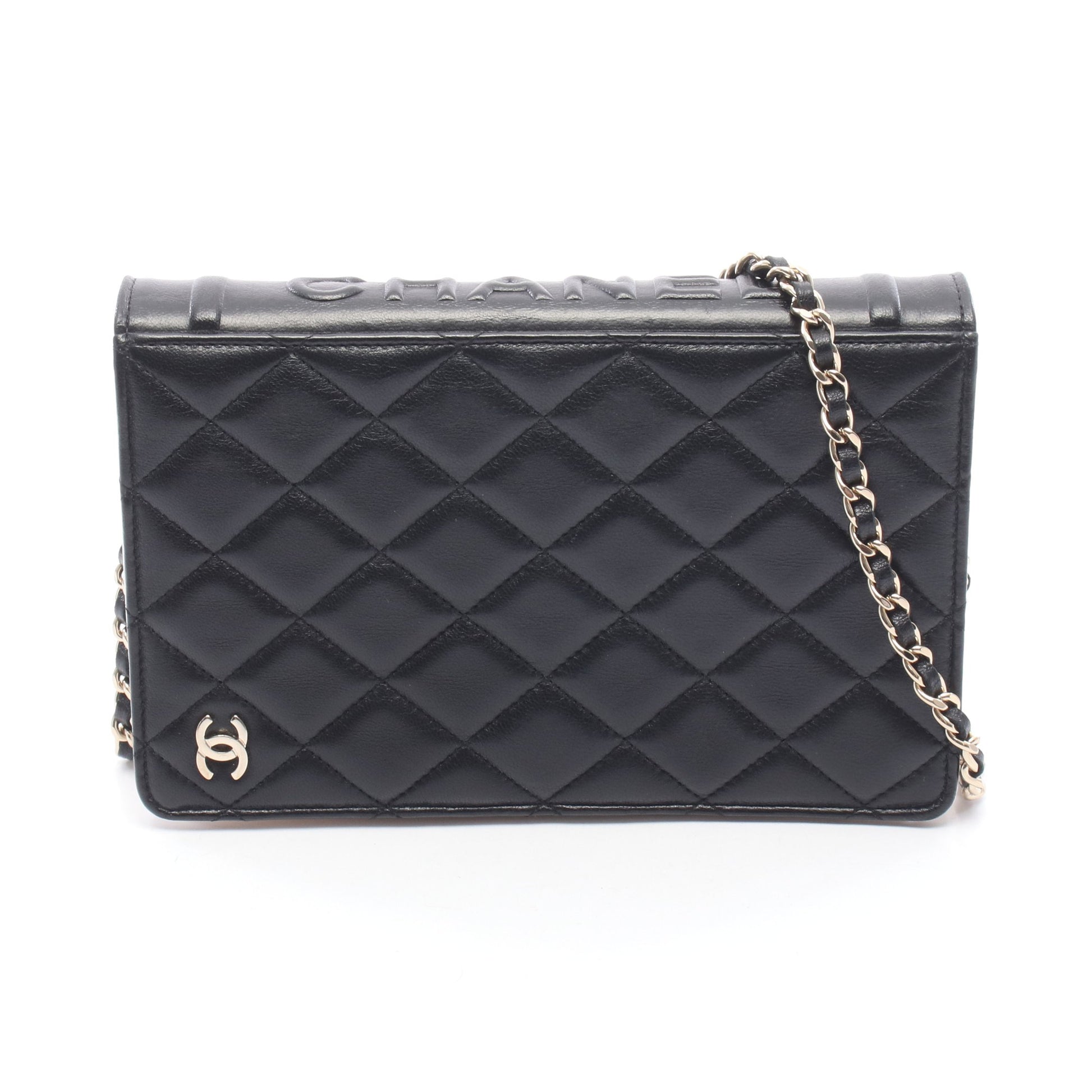 BOOK マトラッセ チェーンショルダーバッグ ラムスキン ブラック ホワイト ゴールド金具 シャネル バッグ CHANEL