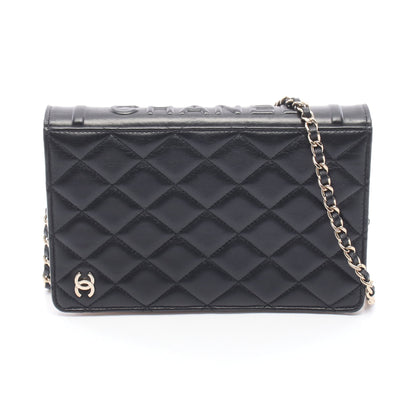 BOOK マトラッセ チェーンショルダーバッグ ラムスキン ブラック ホワイト ゴールド金具 シャネル バッグ CHANEL