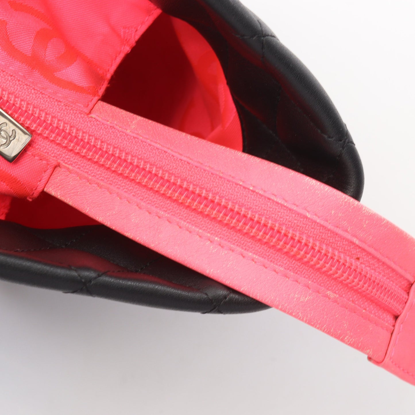 カンボンライン ラージ ショルダーバッグ トートバッグ レザー エナメルレザー ブラック シルバー金具 シャネル バッグ CHANEL