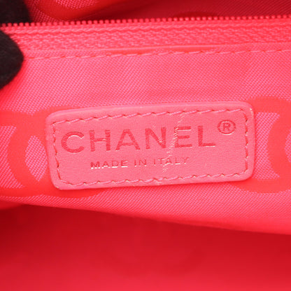 カンボンライン ラージ ショルダーバッグ トートバッグ レザー エナメルレザー ブラック シルバー金具 シャネル バッグ CHANEL