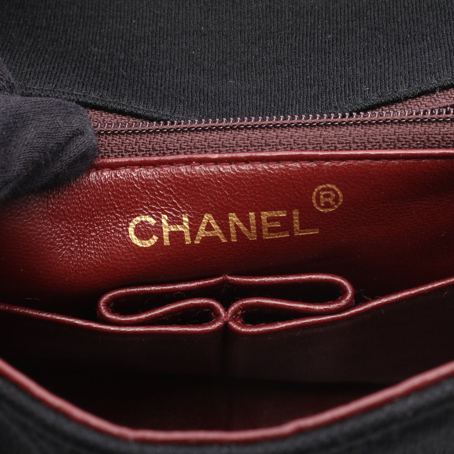 ミニマトラッセ20 チェーンショルダーバッグ コットンジャージ ラムスキン ブラック ゴールド金具 シャネル バッグ CHANEL