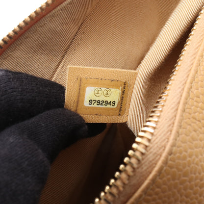 マトラッセ チェーンショルダーバッグ ワンショルダーバッグ キャビアスキン ベージュ ゴールド金具 シャネル バッグ CHANEL