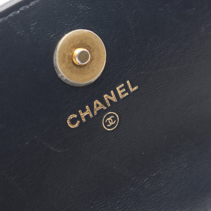 マトラッセ フォン ポーチ チェーンショルダーバッグ ラムスキン ネイビー ゴールド金具 シャネル バッグ CHANEL