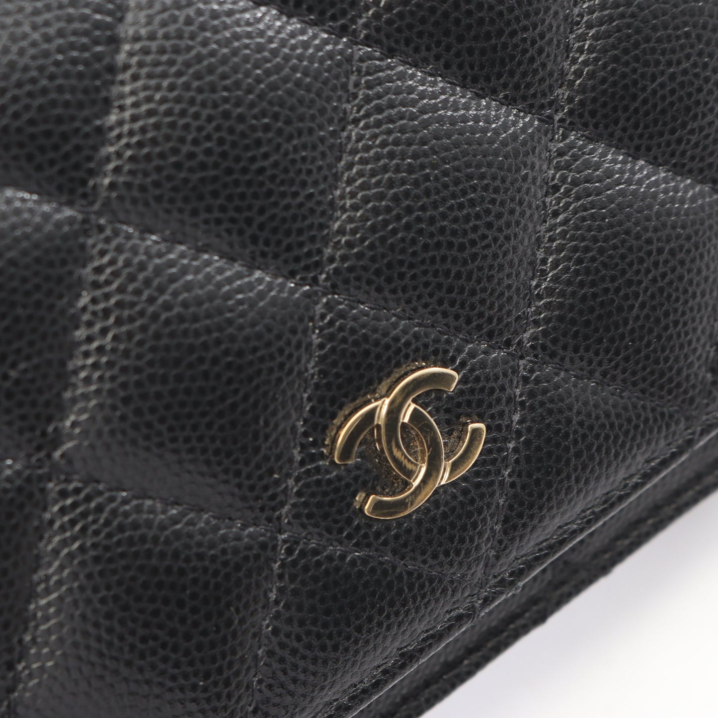 マトラッセ ミニ チェーンウォレット キャビアスキン ブラック ゴールド金具 シャネル バッグ CHANEL