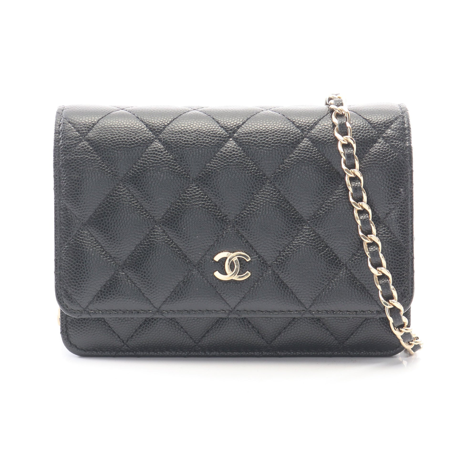 マトラッセ ミニ チェーンウォレット キャビアスキン ブラック ゴールド金具 シャネル バッグ CHANEL