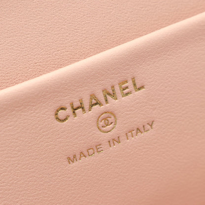 マトラッセ バニティ 2WAY チェーンショルダーバッグ レザー ライトピンク ゴールド金具 シャネル バッグ CHANEL