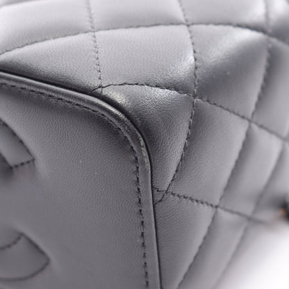 マトラッセ バニティバッグ 2WAY チェーンショルダーバッグ ラムスキン ブラック ゴールド金具 シャネル バッグ CHANEL