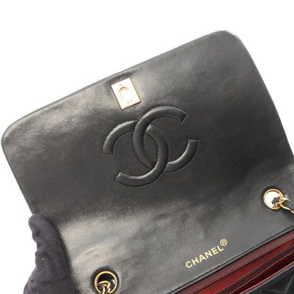 フルフラップ マトラッセ チェーンショルダーバッグ ラムスキン ブラック ゴールド金具 シャネル バッグ CHANEL