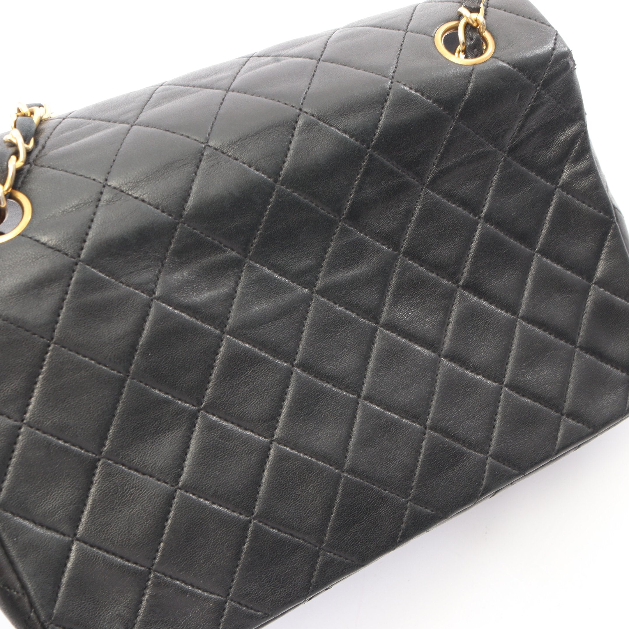 CHANEL シャネル ミニマトラッセ フルフラップ チェーンショルダーバッグ ブラック ラムスキン ゴールド金具 CHANEL（シャネル） ショルダーバッグ ミニマトラッセ ラムスキン