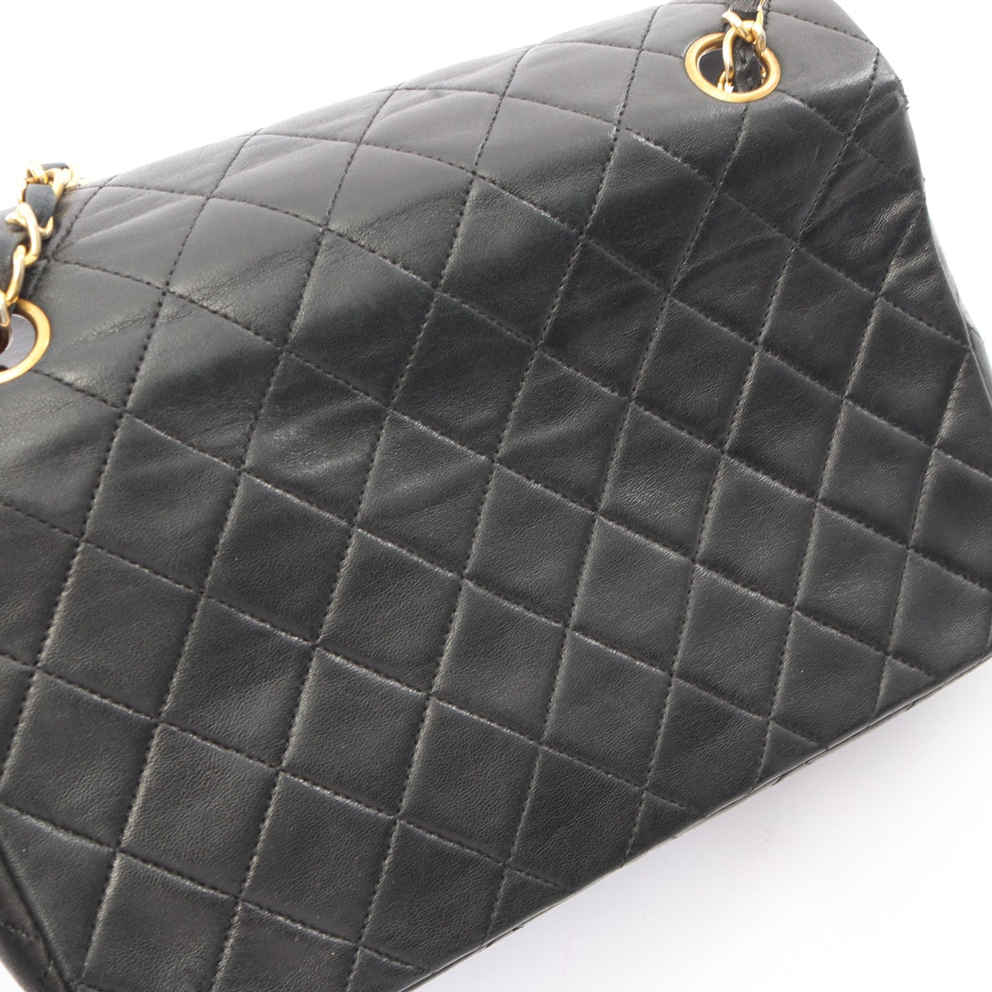 フルフラップ マトラッセ チェーンショルダーバッグ ラムスキン ブラック ゴールド金具 シャネル バッグ CHANEL