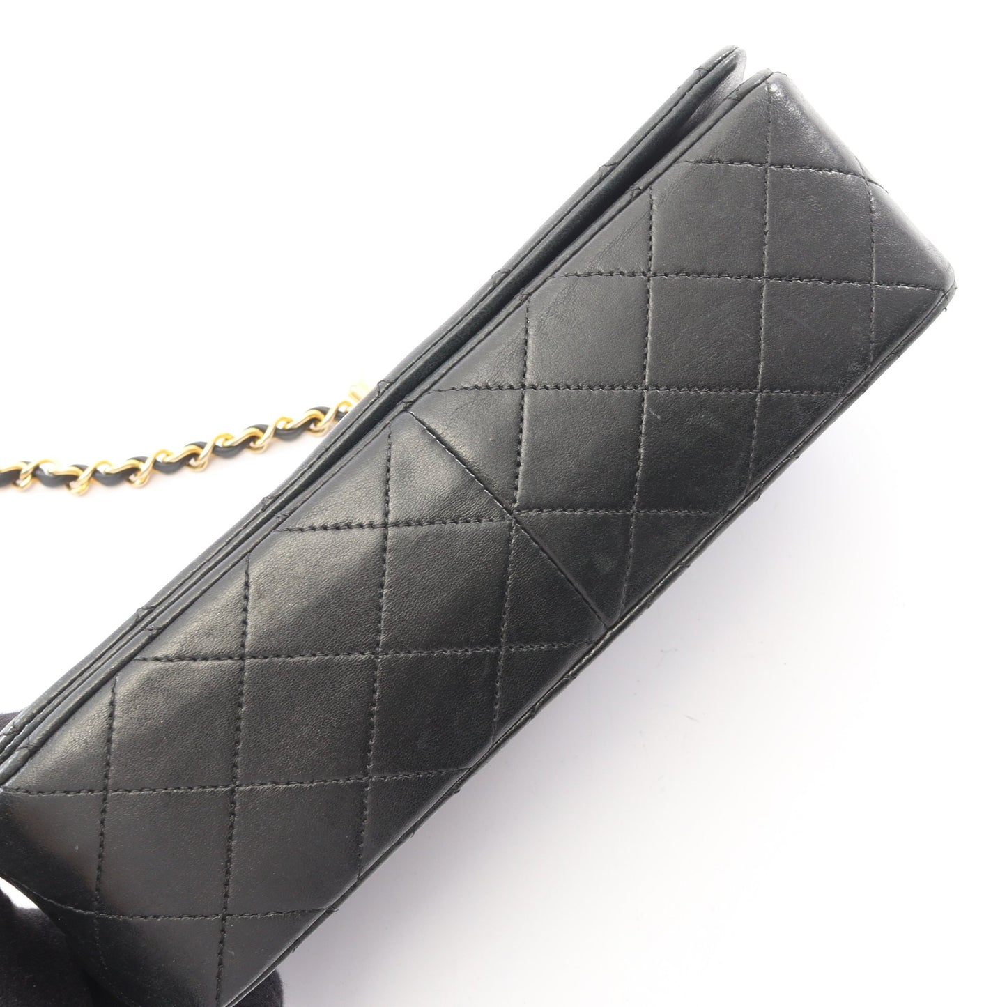 フルフラップ マトラッセ チェーンショルダーバッグ ラムスキン ブラック ゴールド金具 シャネル バッグ CHANEL