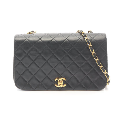 フルフラップ マトラッセ チェーンショルダーバッグ ラムスキン ブラック ゴールド金具 シャネル バッグ CHANEL