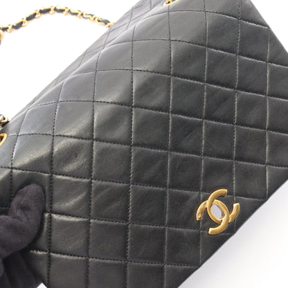 フルフラップ マトラッセ チェーンショルダーバッグ ラムスキン ブラック ゴールド金具 シャネル バッグ CHANEL
