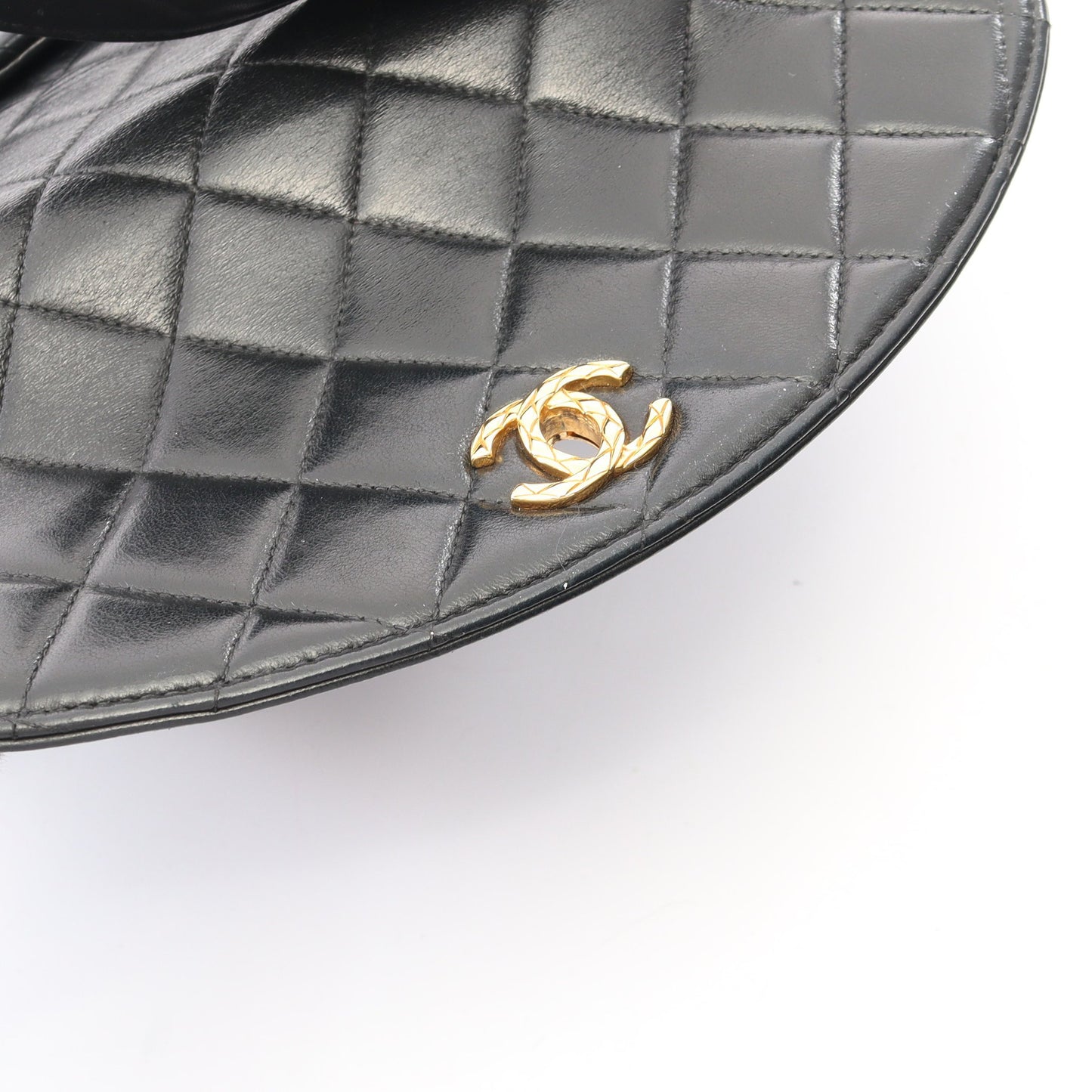 マトラッセ ショルダーバッグ ラムスキン ブラック ゴールド金具 ヴィンテージ シャネル バッグ CHANEL