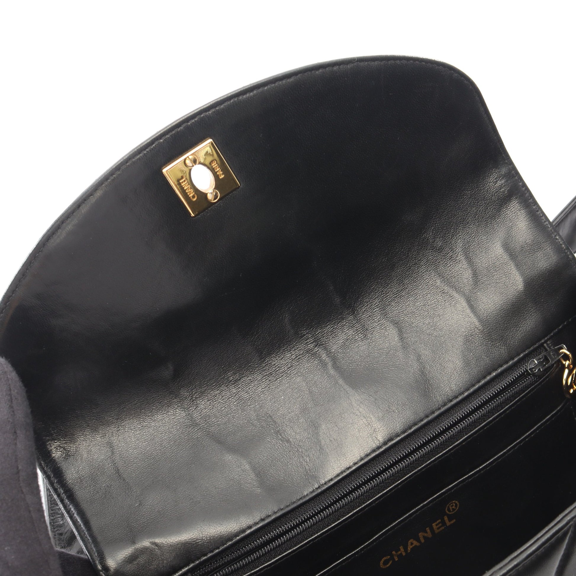 マトラッセ ショルダーバッグ ラムスキン ブラック ゴールド金具 ヴィンテージ シャネル バッグ CHANEL