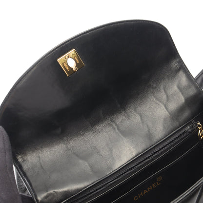 マトラッセ ショルダーバッグ ラムスキン ブラック ゴールド金具 ヴィンテージ シャネル バッグ CHANEL
