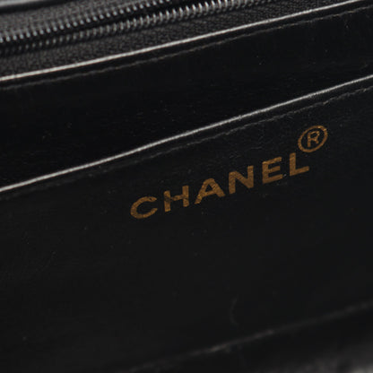 マトラッセ ショルダーバッグ ラムスキン ブラック ゴールド金具 ヴィンテージ シャネル バッグ CHANEL