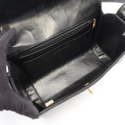 マトラッセ ショルダーバッグ ラムスキン ブラック ゴールド金具 ヴィンテージ シャネル バッグ CHANEL