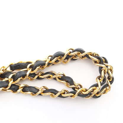 マトラッセ Wフラップ Wチェーンショルダーバッグ ラムスキン ブラック ゴールド金具 ヴィンテージ シャネル バッグ CHANEL