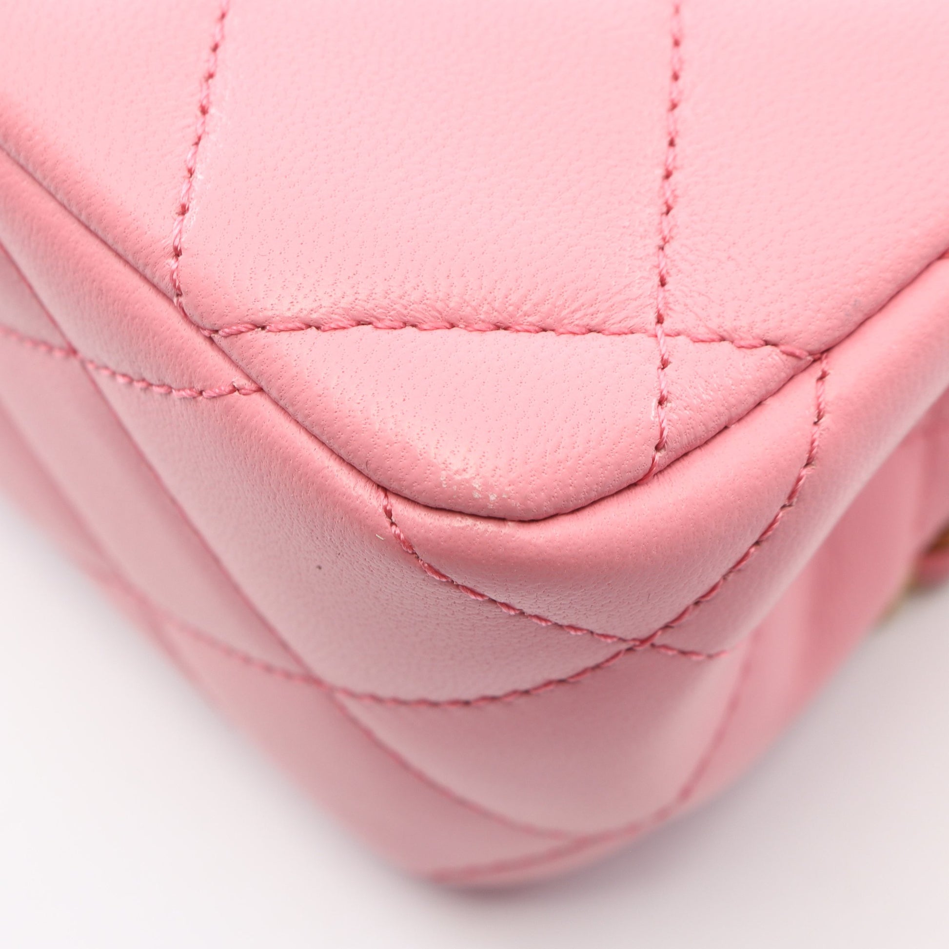 マトラッセトップハンドル フラップ 2WAY チェーンショルダーバッグ ラムスキン ピンク ゴールド金具 シャネル バッグ CHANEL