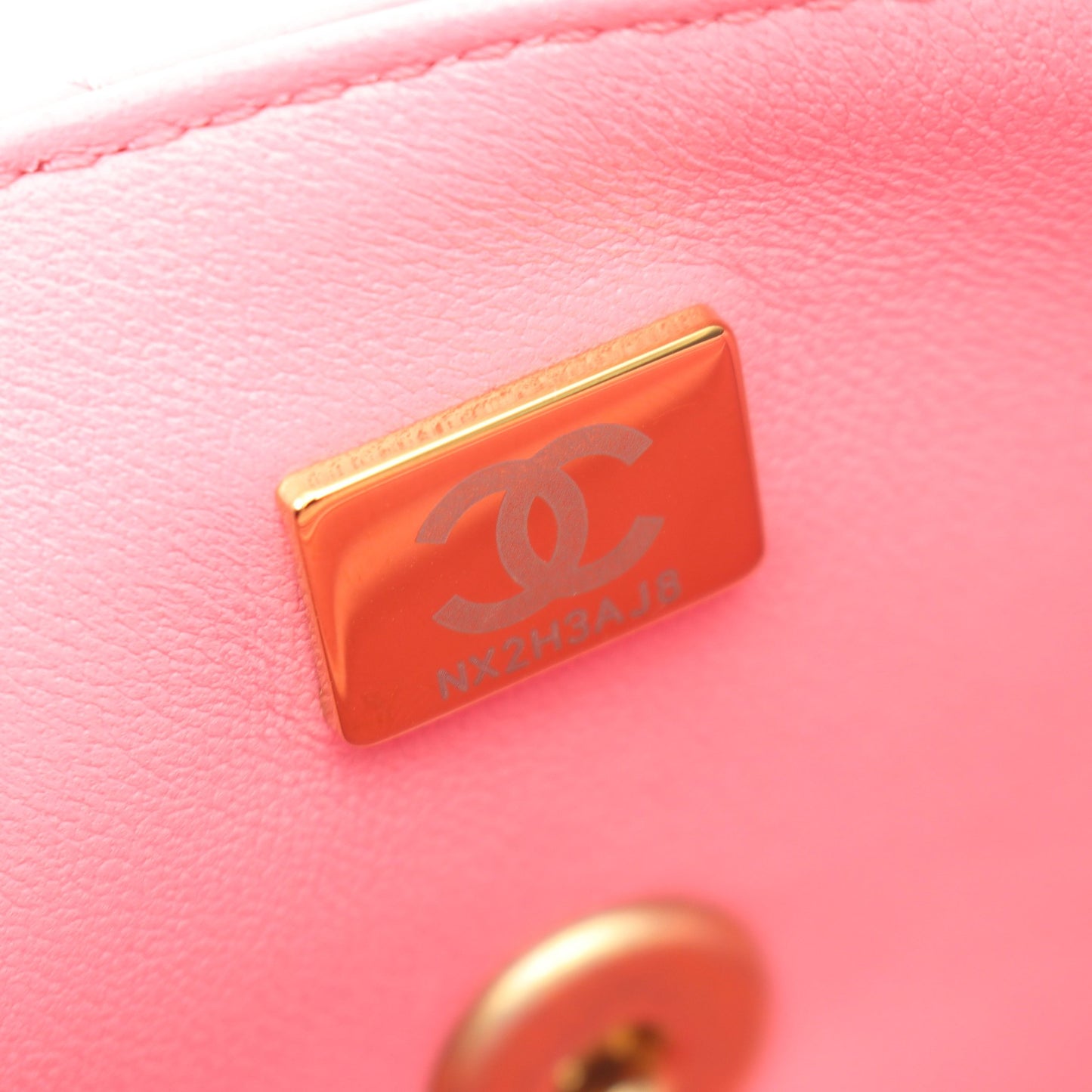 マトラッセトップハンドル フラップ 2WAY チェーンショルダーバッグ ラムスキン ピンク ゴールド金具 シャネル バッグ CHANEL