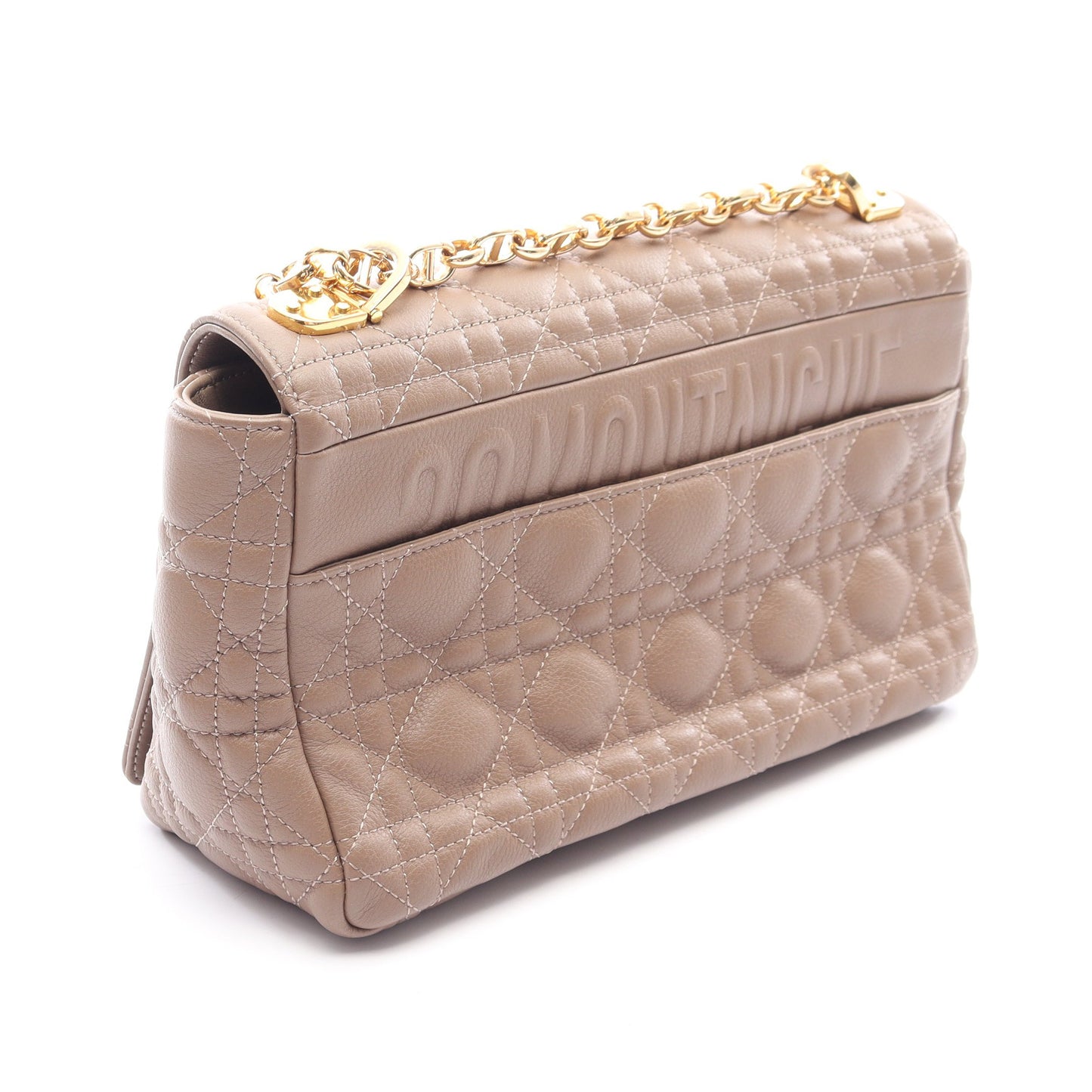 CARO カロ ミディアム カナージュ チェーンショルダーバッグ レザー グレーブラウン クリスチャンディオール バッグ Christian Dior