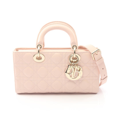 Lady D-Joy ミディアム カナージュ 2WAY ハンドバッグ レザー ライトピンク クリスチャンディオール バッグ Christian Dior