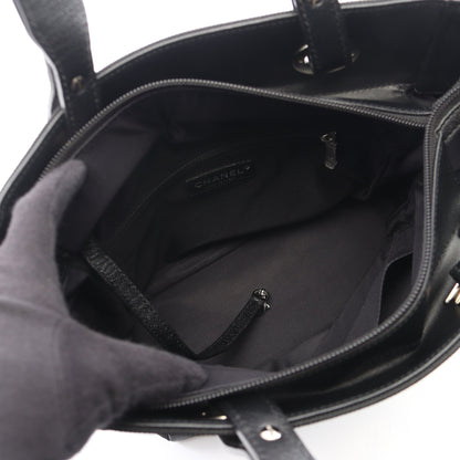 パリビアリッツPM ハンドバッグ トートバッグ コーティングキャンバス レザー ブラック シルバー金具 シャネル バッグ CHANEL