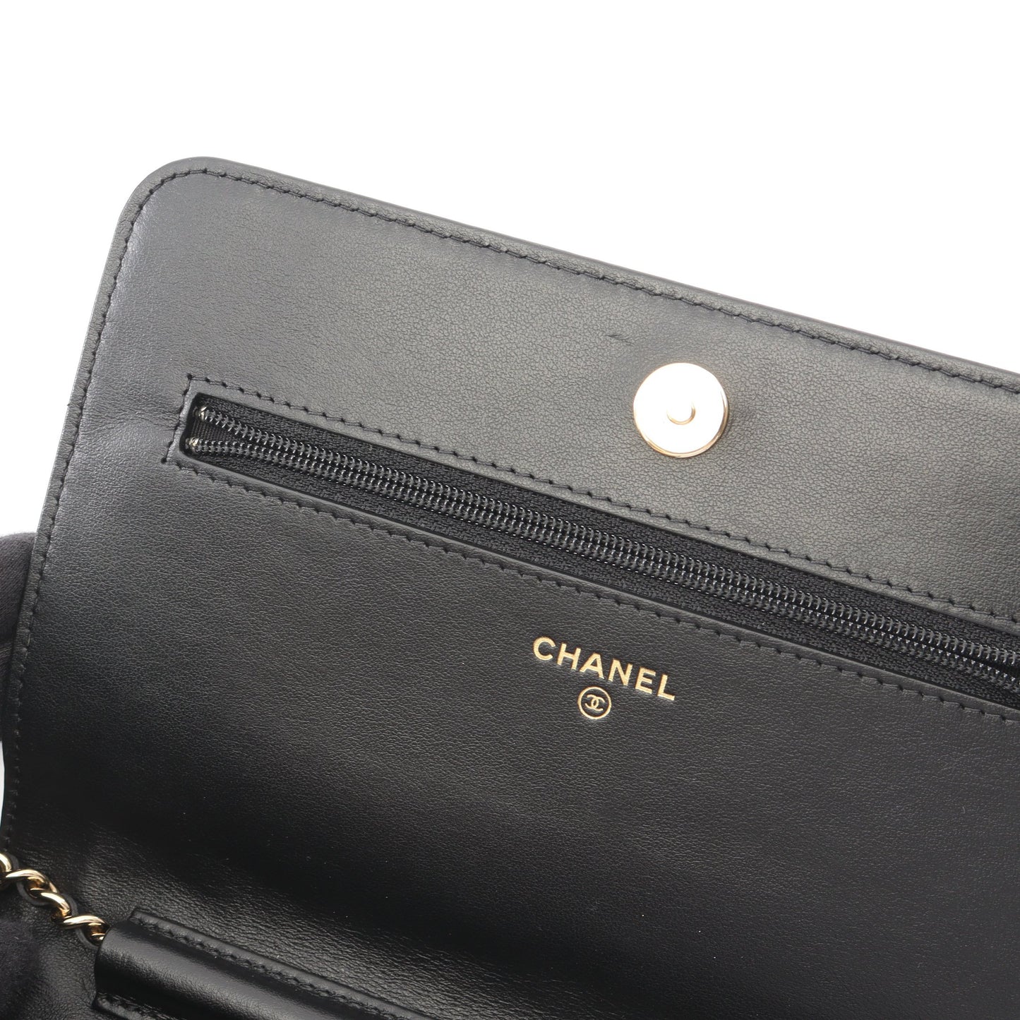 カメリア チェーンウォレット キャビアスキン ブラック ゴールド金具 シャネル バッグ CHANEL