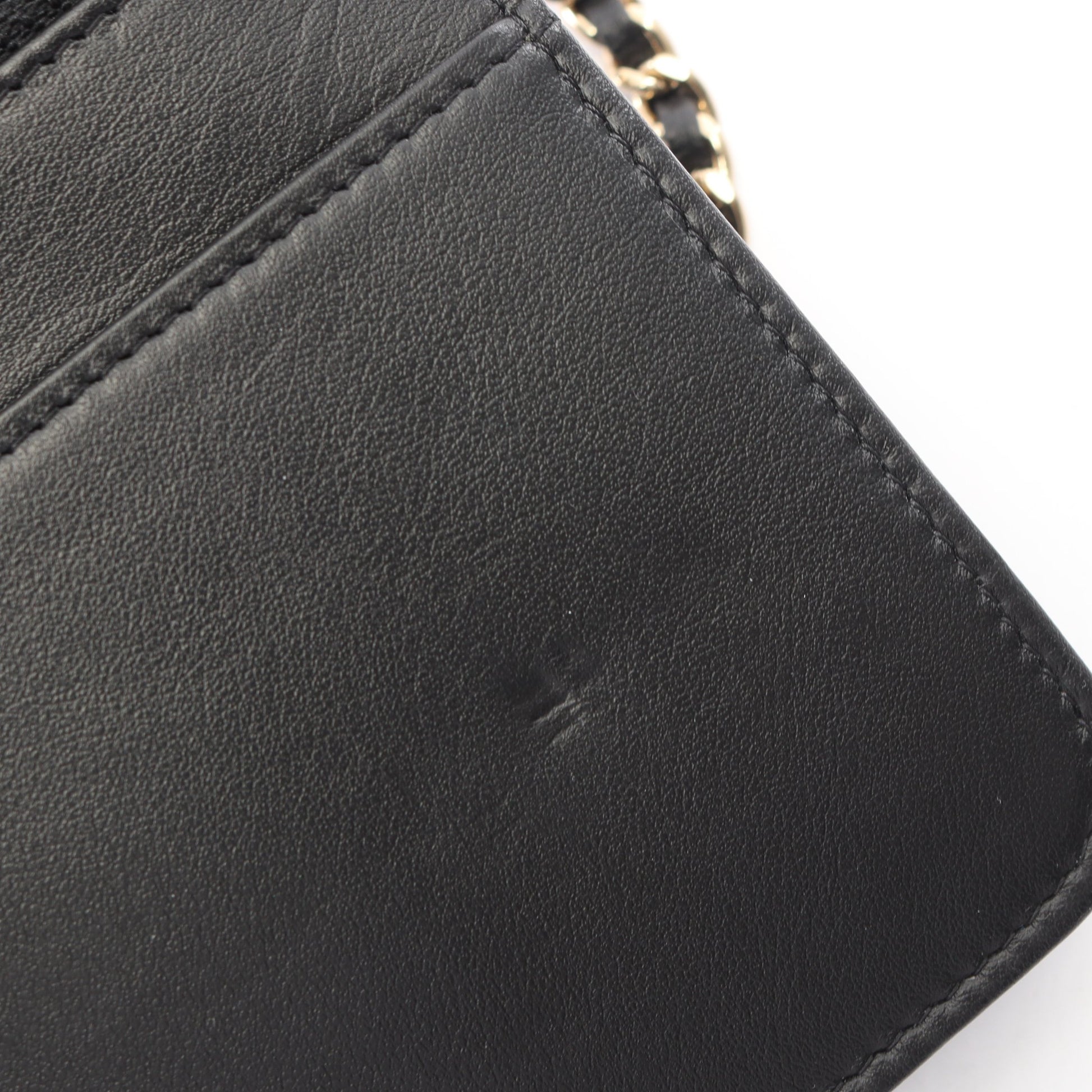 カメリア チェーンウォレット キャビアスキン ブラック ゴールド金具 シャネル バッグ CHANEL