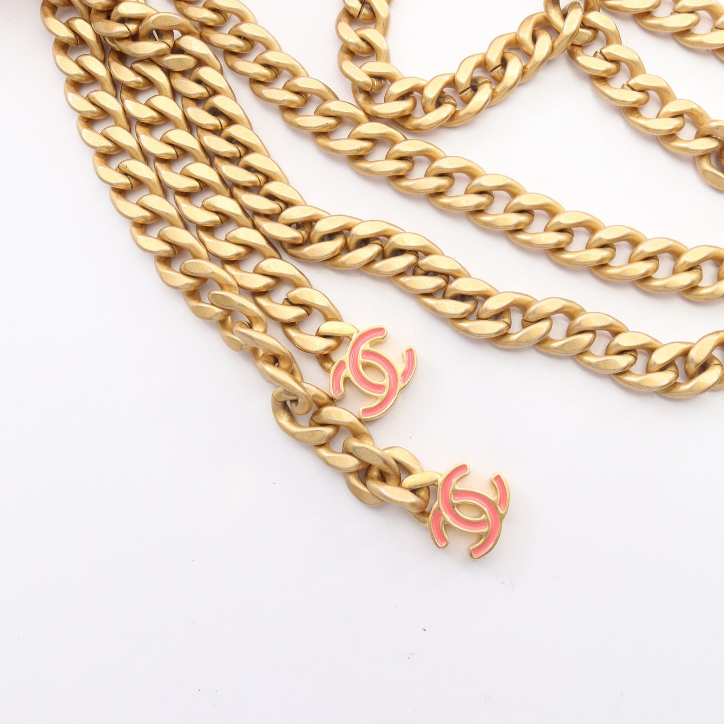 マトラッセ チェーンショルダーバッグ ラムスキン コーラルピンク ゴールド金具 シャネル バッグ CHANEL