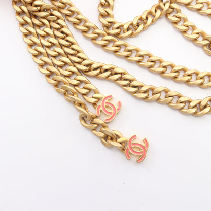 マトラッセ チェーンショルダーバッグ ラムスキン コーラルピンク ゴールド金具 シャネル バッグ CHANEL