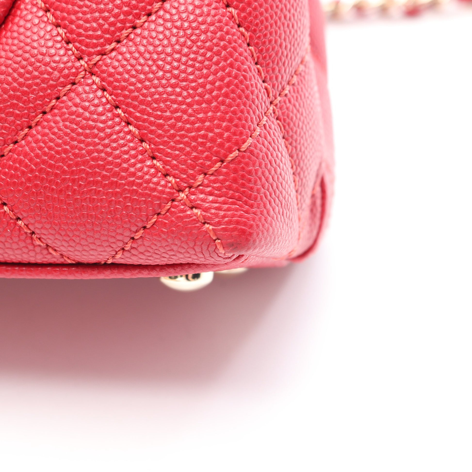 ココハンドルXXS トップハンドル 2WAY ハンドバッグ キャビアスキン レッド ゴールド金具 シャネル バッグ CHANEL