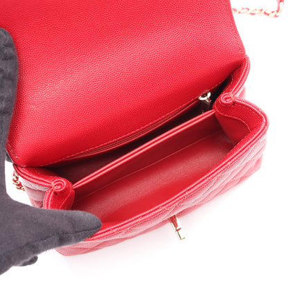 ココハンドルXXS トップハンドル 2WAY ハンドバッグ キャビアスキン レッド ゴールド金具 シャネル バッグ CHANEL